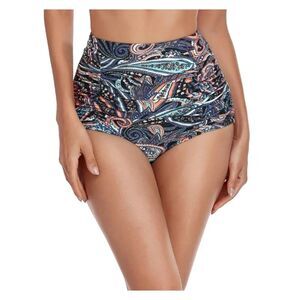 Relleciga Women's High Waisted Ruched Plus Bikini Swim Bottoms Swimwear- XXL